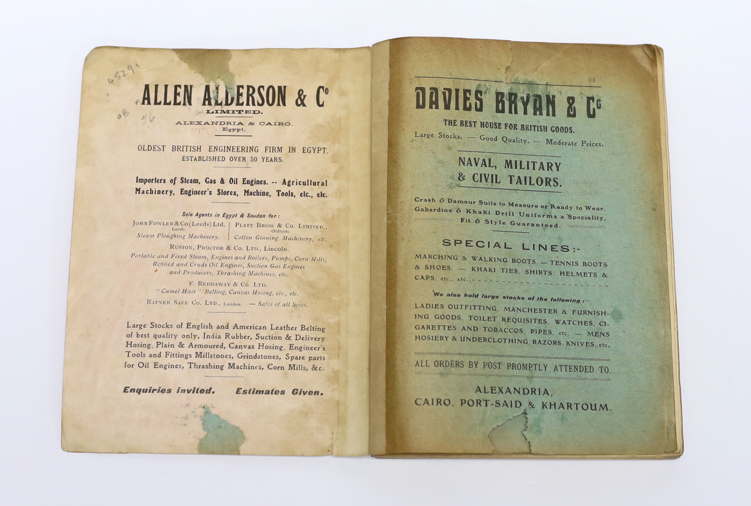 Pirie-Gordon, Harry (editor) - A Guide-Book to Southern Palestine, Judaea, Philistia and The Dead Sea, 1st ed , 1st printing, 8vo, original pink paper wrappers with a linen back strap, 4 coloured maps, (2 folding), a lar